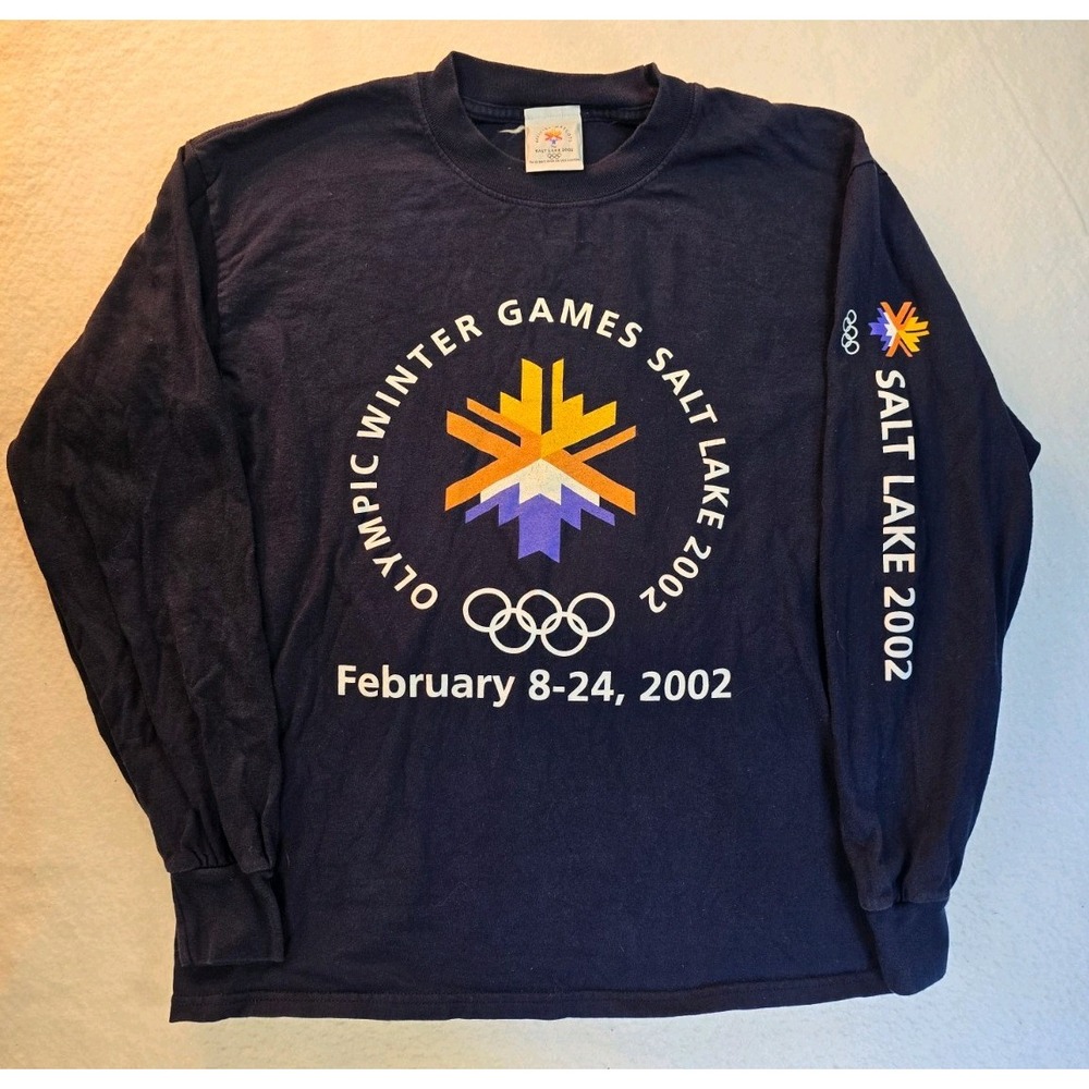 Vintage Salt Lake 2002 Shirt Men's Medium Olympics Mascots Long Sleeve